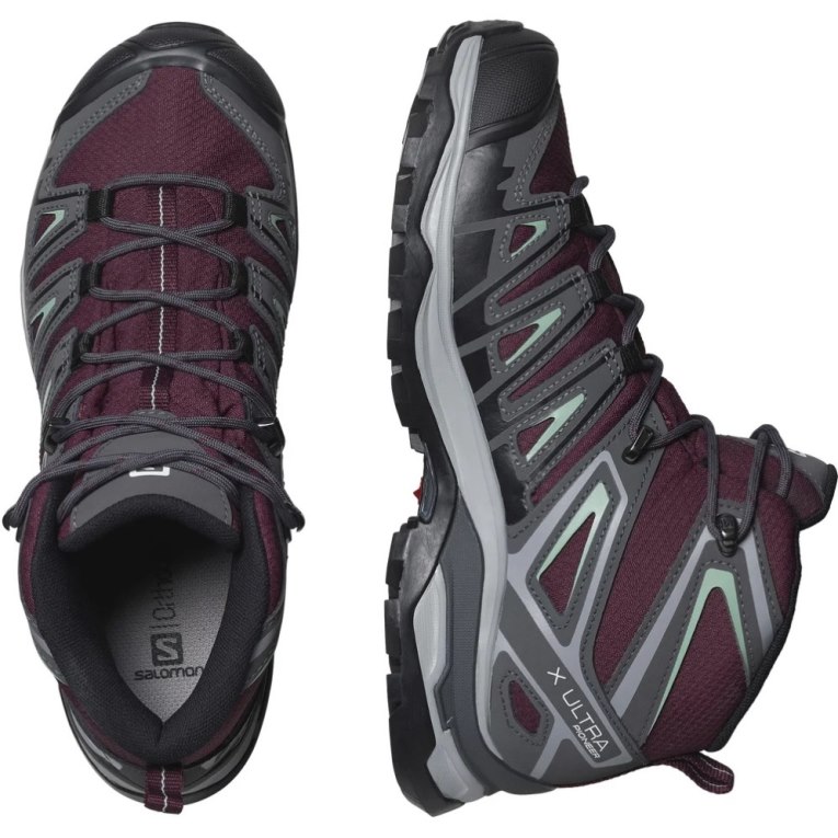 Botas Montaña Salomon X Ultra Pioneer Mid CSWP Mujer Vino Grises Oscuro | MX IUPV265